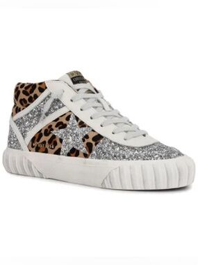 Vintage Havana Womens Leopard Always Glitter & Suede Sneaker Size 6.5